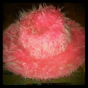 HOT PINK FUZZY HAT!!