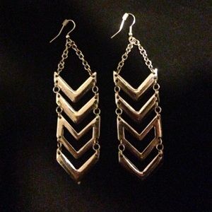 Silver Chevron Earrings