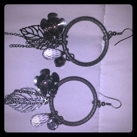 Pewter metal earrings