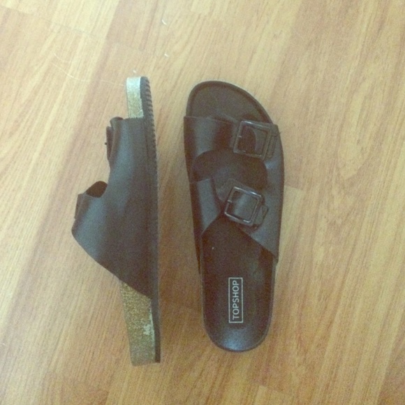Topshop Shoes - Top shop black slip on sandals