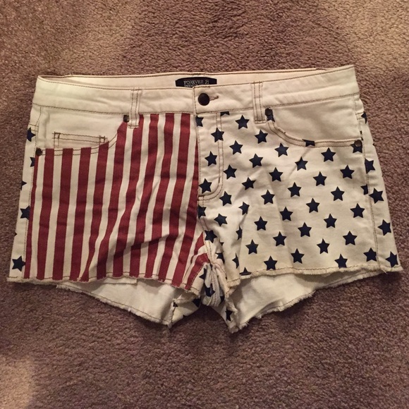 Forever 21 American flag denim shorts