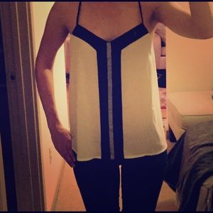 NWT Black and white beaded tank top