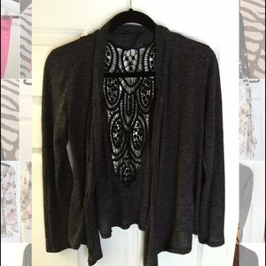 Lace back cardigan