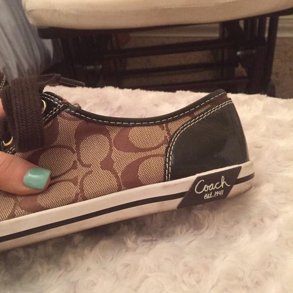 Tan and brown Coach shoes. - Picture 3 of 4