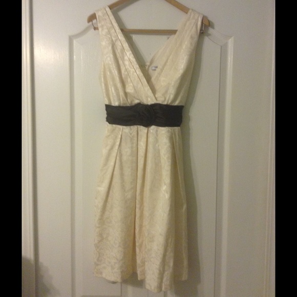 Corey P Cream and Black A Line Dress - Picture 1 of 3