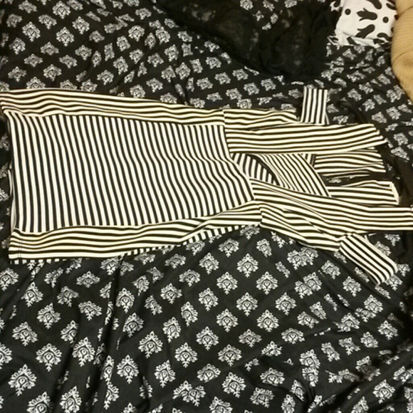 White and Dark Blue Short Cute Dress