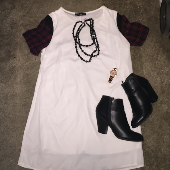 White plaid dress