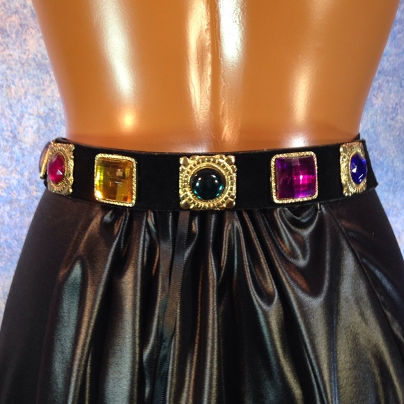 Vintage jeweled leather belt