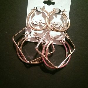 Women's 3 Pack Gold Earrings NWT