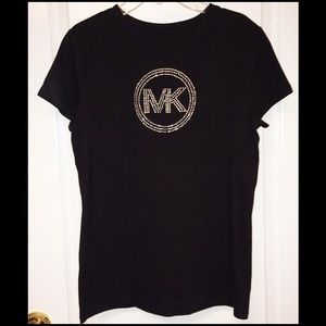 Michael Kors Black Crystal Logo T-shirt