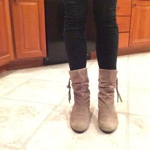 Nordstrom grey suede slouch booties