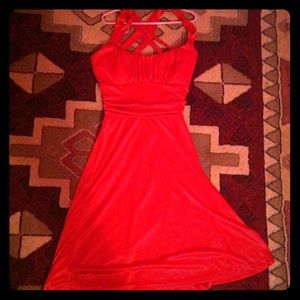 A red glamorous dress
