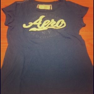 A dark Aeropostale shirt.