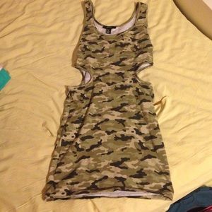 forever 21 camo print cutout dress