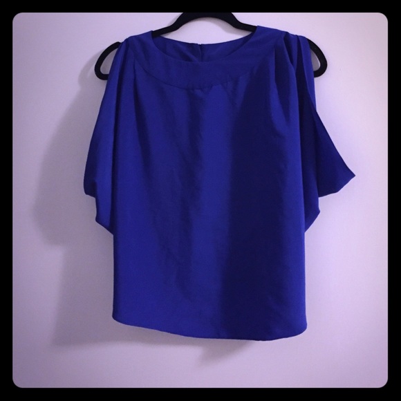 Open back cobalt shirt