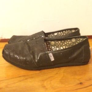 Sparkly Black Toms