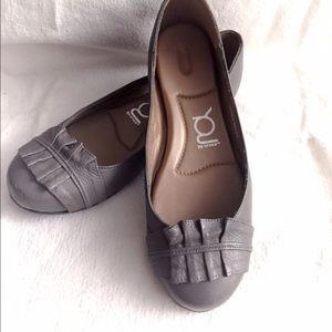 YOU by Crocs Grey Leather Flats