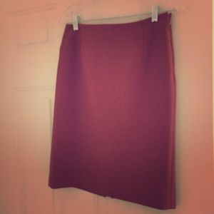 Burnt orange wool pencil skirt.
