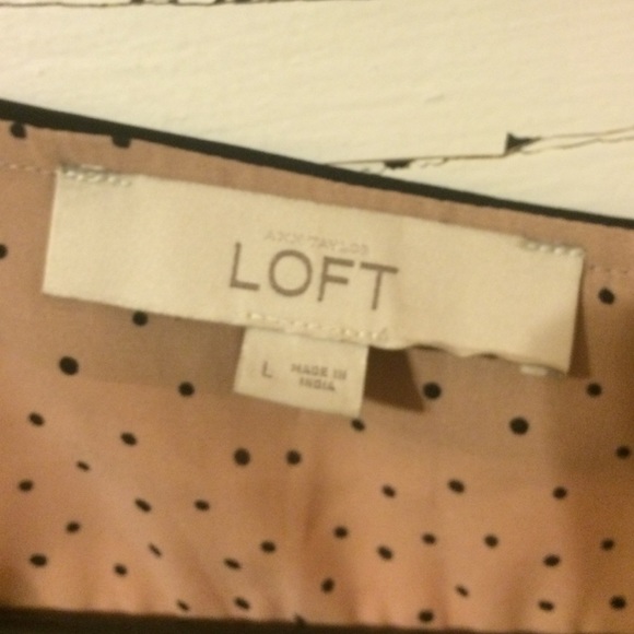 Ann Taylor Loft Pink Silky Blouse with Dots-SIZE L - Picture 2 of 3