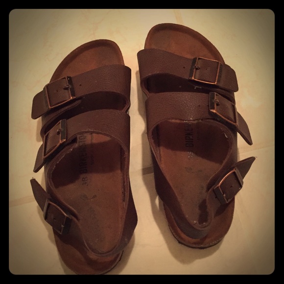 Birkenstock sandals in brown