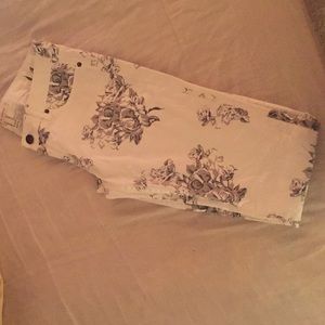 Barely worn floral jeans