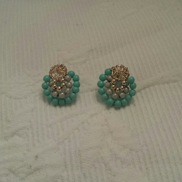 Gold and turquoise earrings