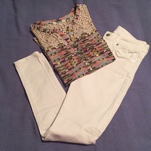 A.N.D. super skinny white jeans