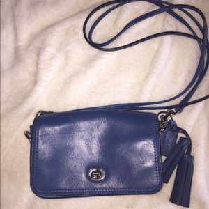 Leather blue coach crossbody