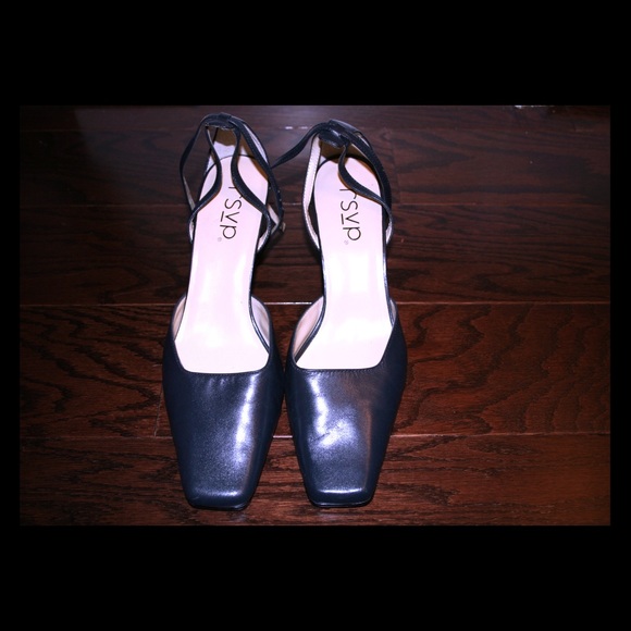 Navy strappy heels size 9 Worn twice In good shape