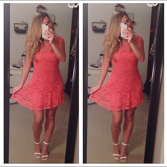 Peach Lace Dress