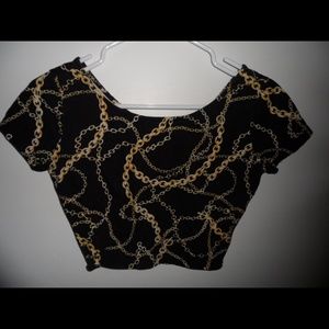 Gold Chain Crop Tee