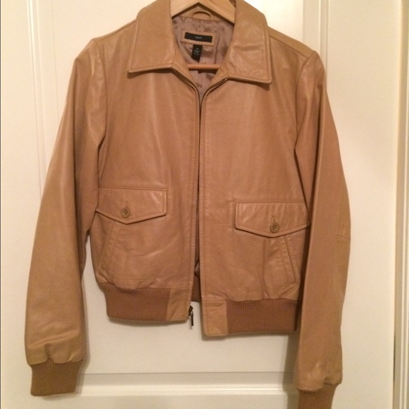 Tan Leather Bomber Jacket | Great Condition