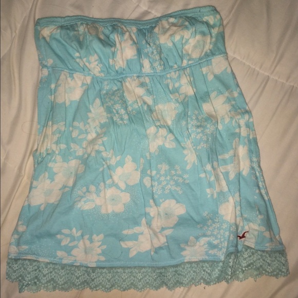 Baby blue hollister tube top