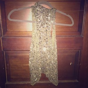 Gold sequin vest