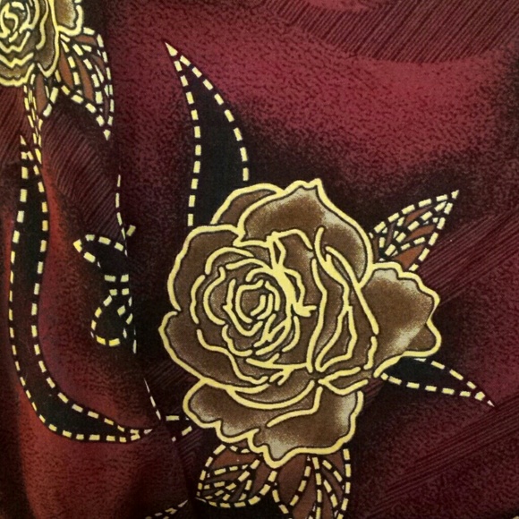 Spring Burgundy Floral Rose Print Sundress M - Picture 2 of 3