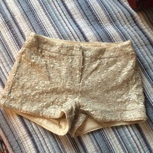 Gold sequin XOXO shorts size small