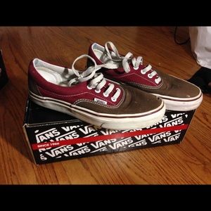 Burgundy and brown VANS size 7.5 women's