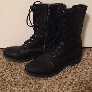 Black combat boots