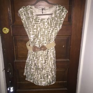 Green and white dress