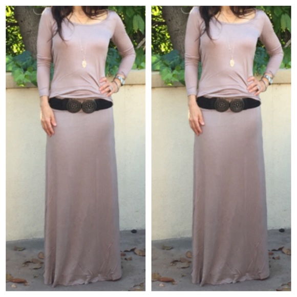 Dresses & Skirts - Mocha fold waist skirt