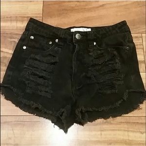 MinkPink Black Slasher Shorts