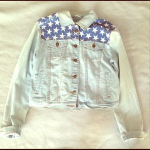 American Flag Denim Jacket from Forever 21