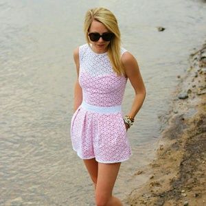 ASOS ROMPER WITH PINK UNDERLAY