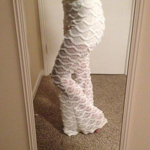 White flared hippie pants