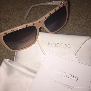 Valentino studded nude glasses