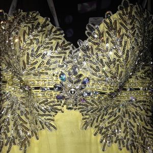 pale yellow prom dress