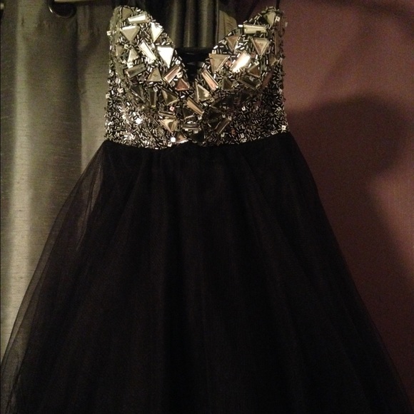 Black cocktail/ homecoming dress with corset back