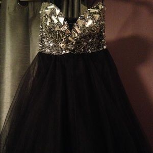 Black cocktail/ homecoming dress with corset back