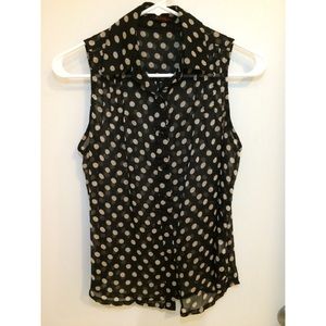 Polka Dot Sleeveless Top