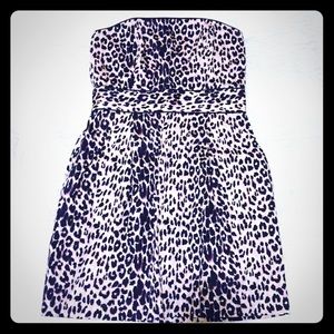 Strapless cheetah print dress